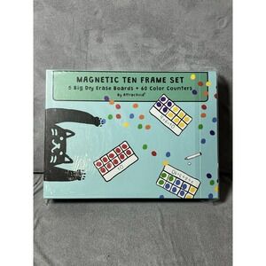 Attractivia Magnetic Ten Frame Set 5 Dry Erase Boards 60‎ Color Counters